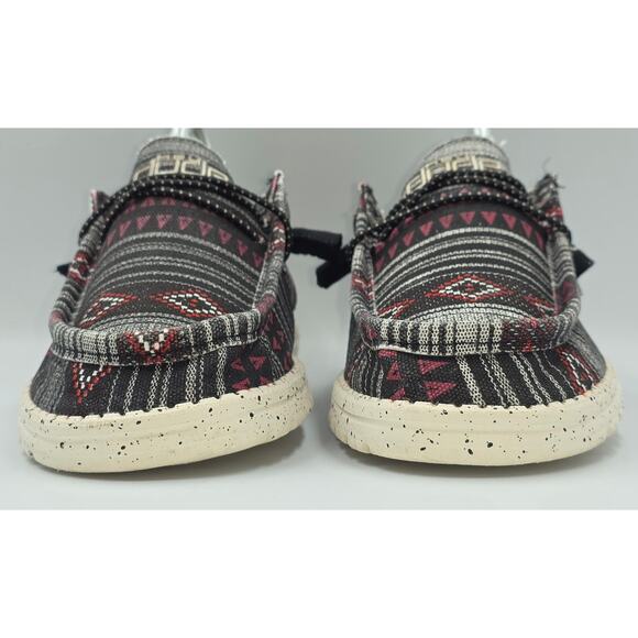 Hey Dude Mens Wally Funk Black Merlot Aztec Size 6 Rare Exclusive Travel Casual main image 13
